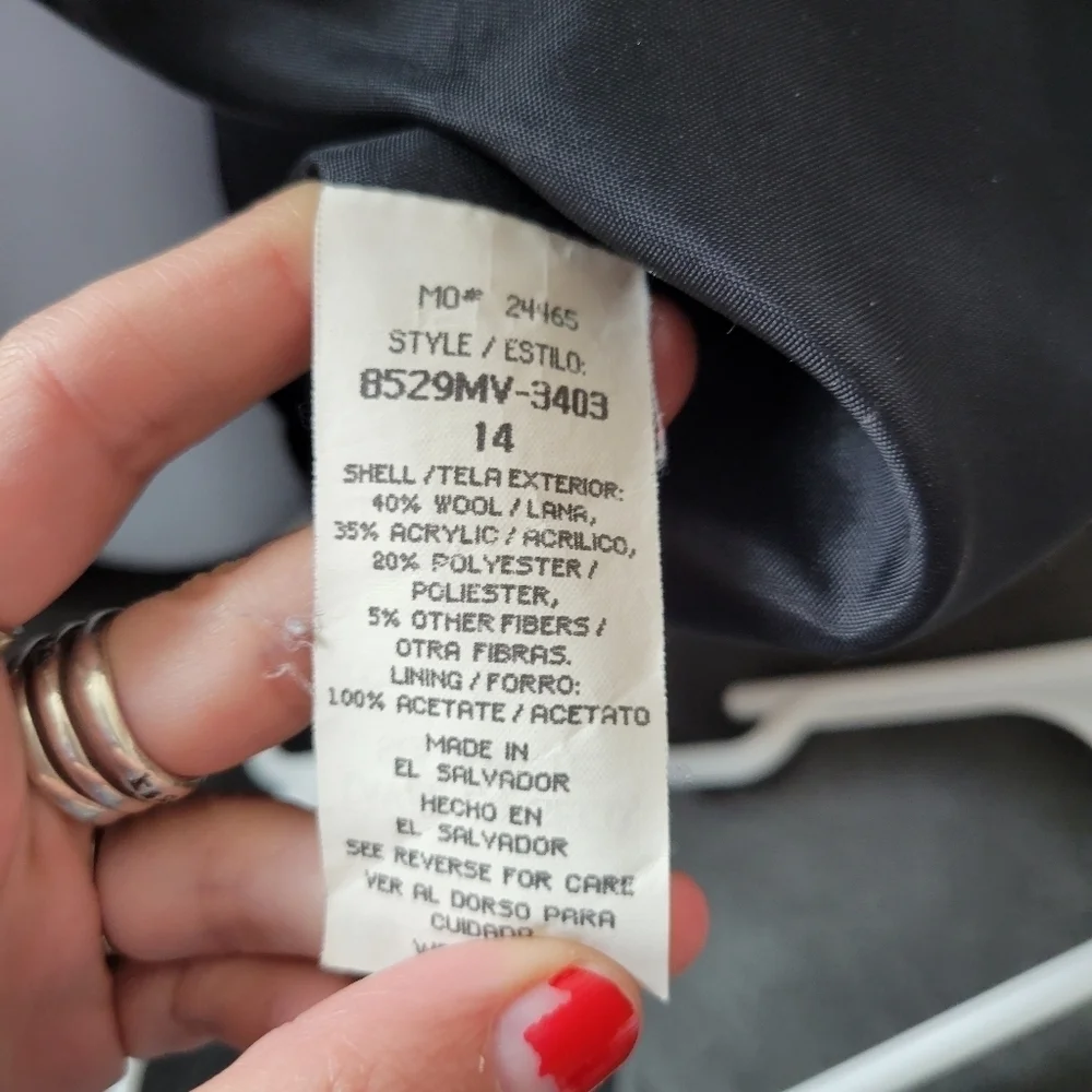 Prophecy Vintage Women's 14 Black Red Plaid Blazer 40% Wool Blend Yellow Blue - Picture 8 of 8